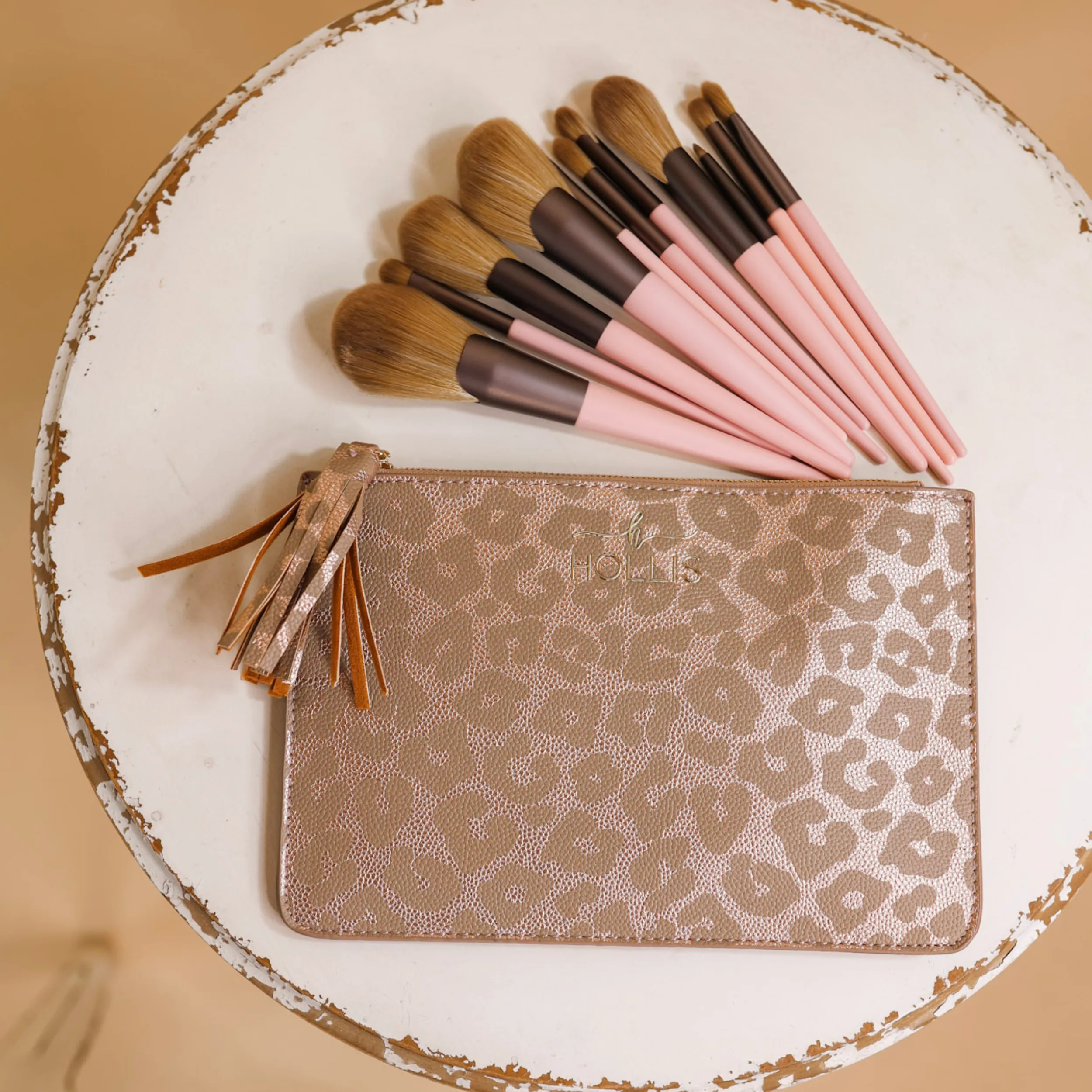 Hollis | Brush and Pouch Set in Leopard