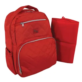 Hudson Baby Premium Diaper Bag Backpack and Changing Pad, Red