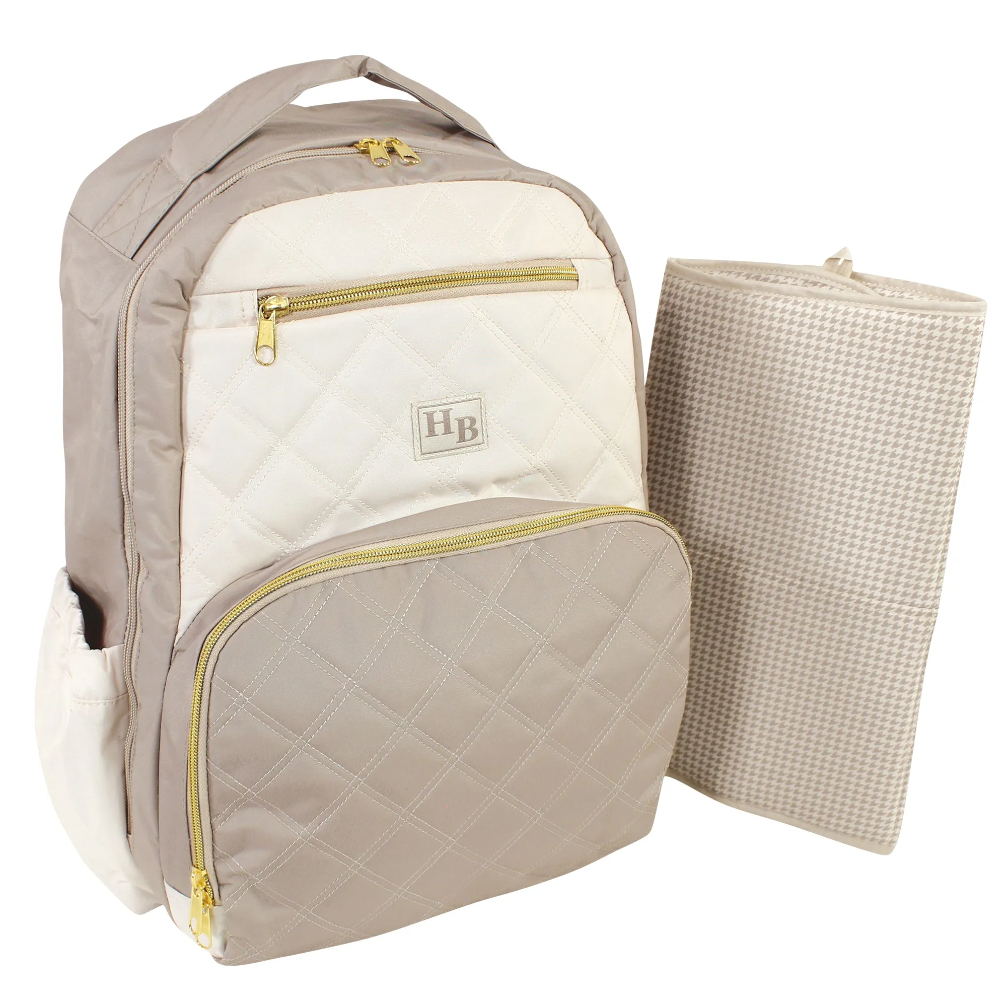 Hudson Baby Premium Diaper Bag Backpack and Changing Pad, Taupe Beige