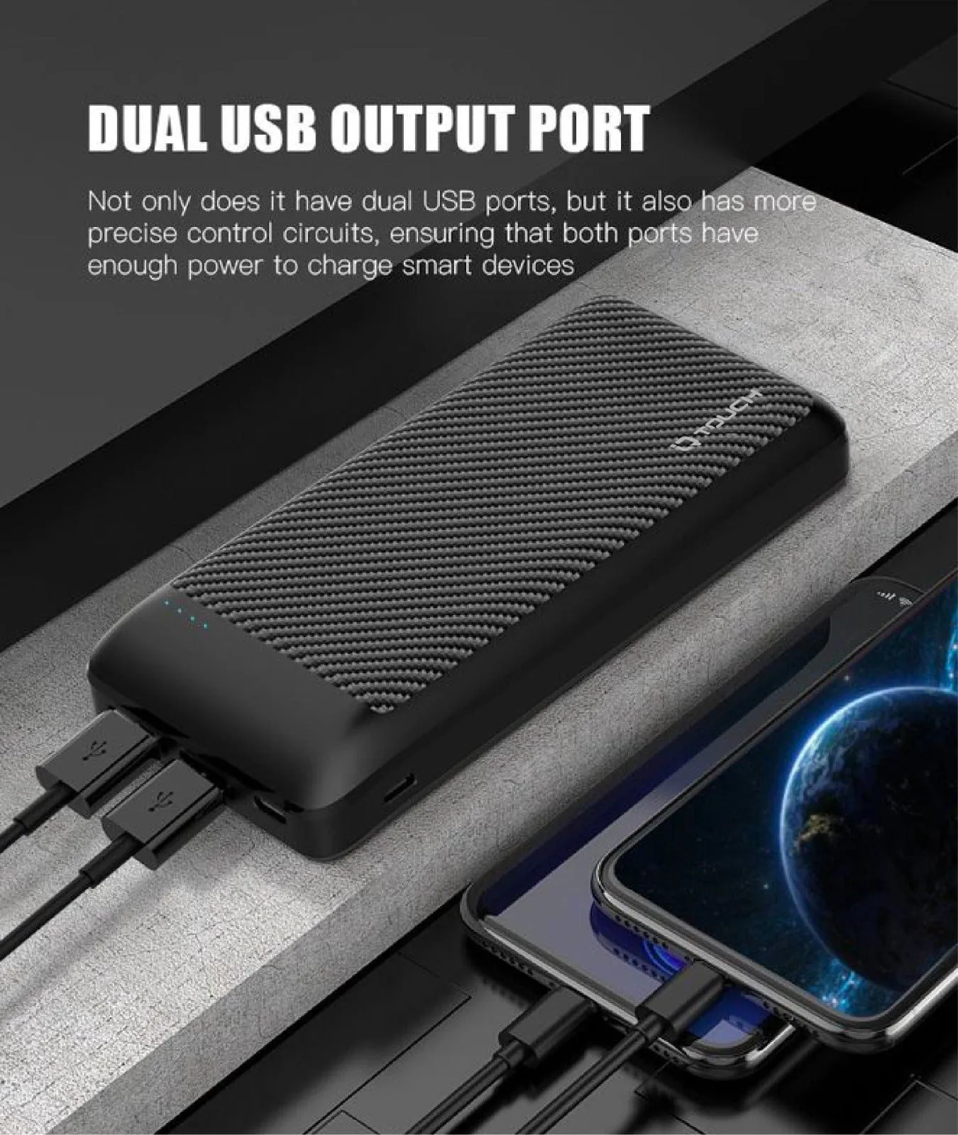 IQ Touch 20000mAh Carbon Fiber Power Bank - CARBONBOOST-20