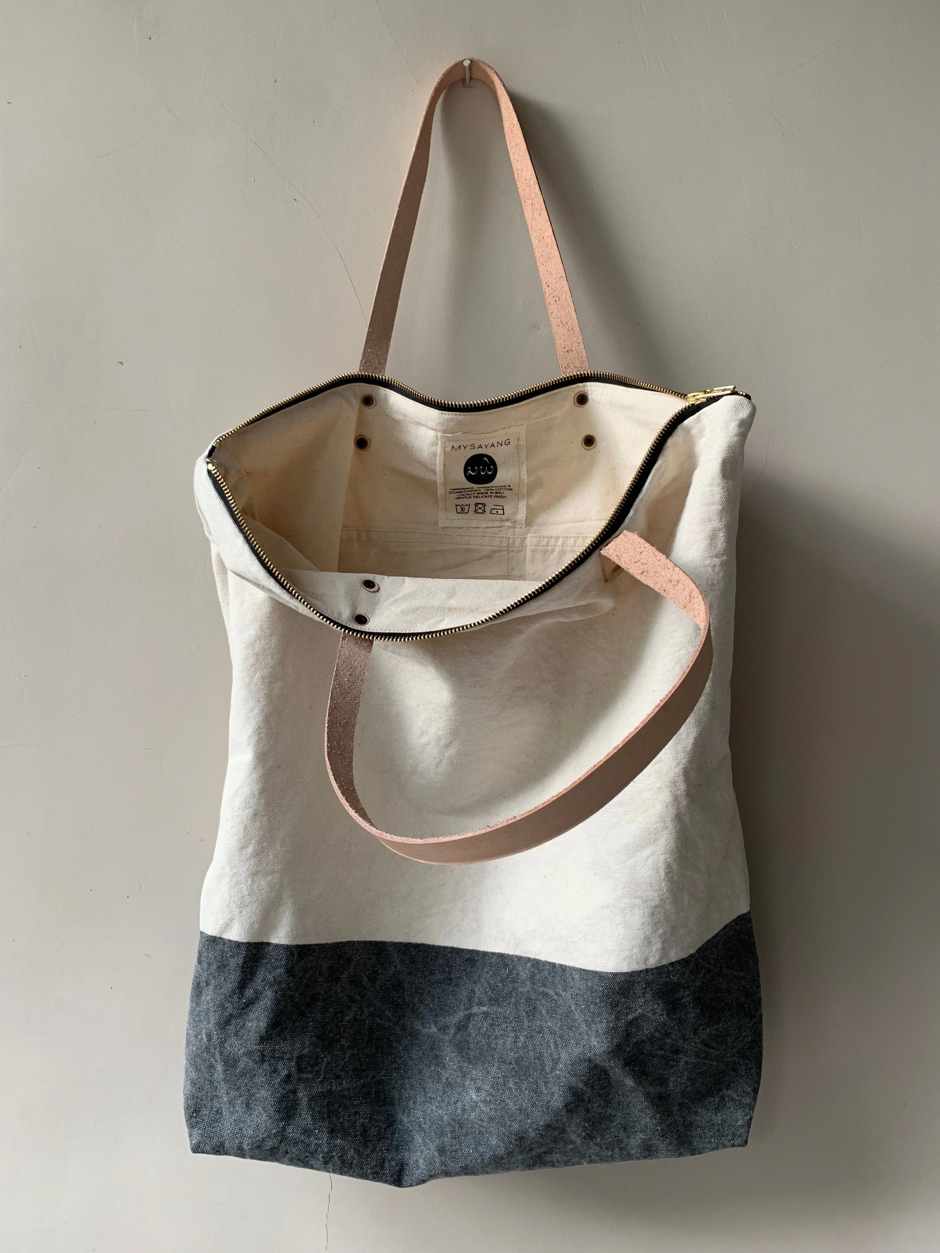 JALAN JALAN [travel] - big tote bag stonewashed