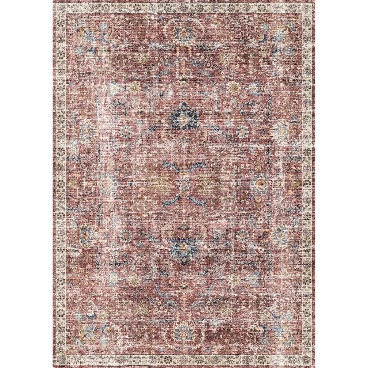 Jasper Rose Taupe Red Rug