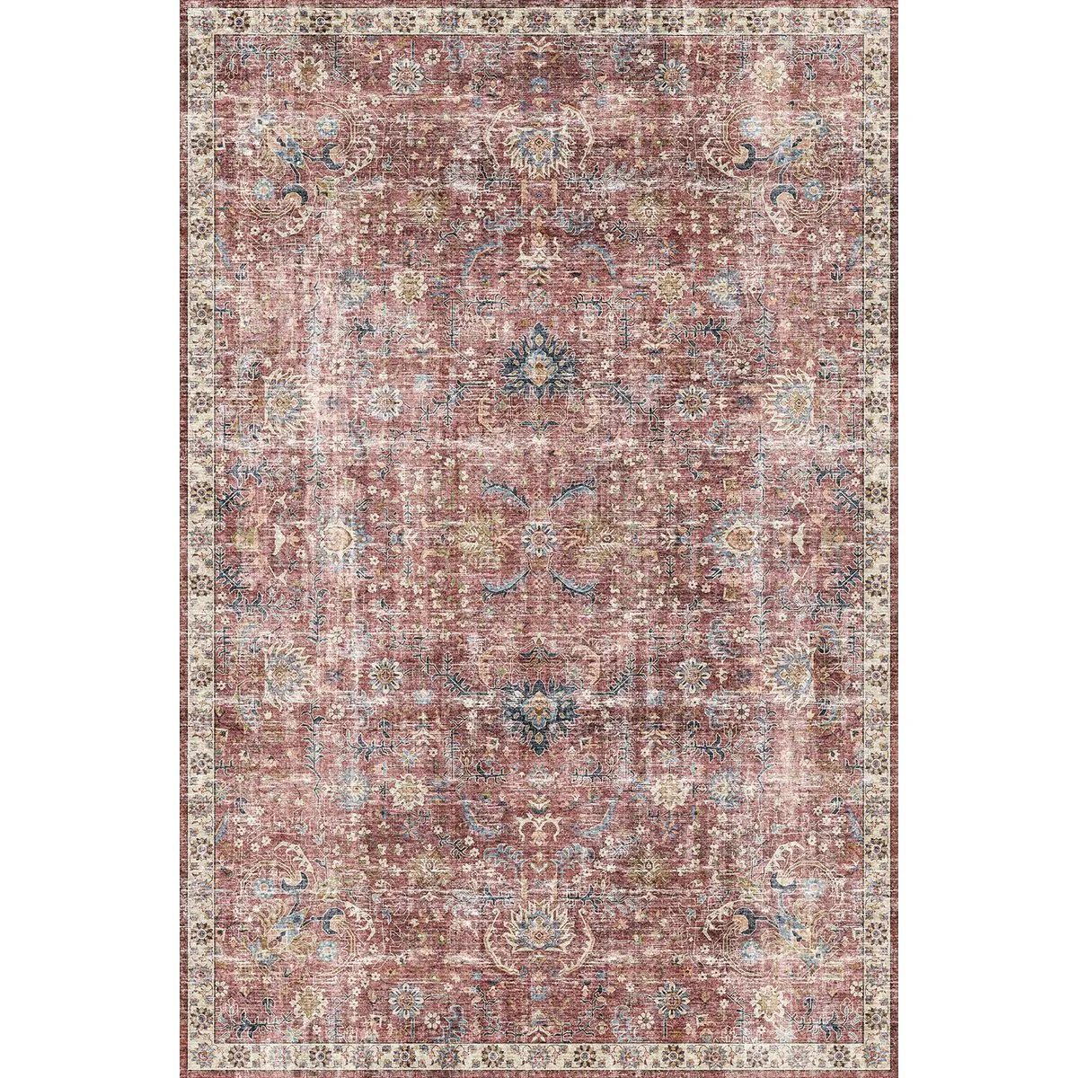 Jasper Rose Taupe Red Rug