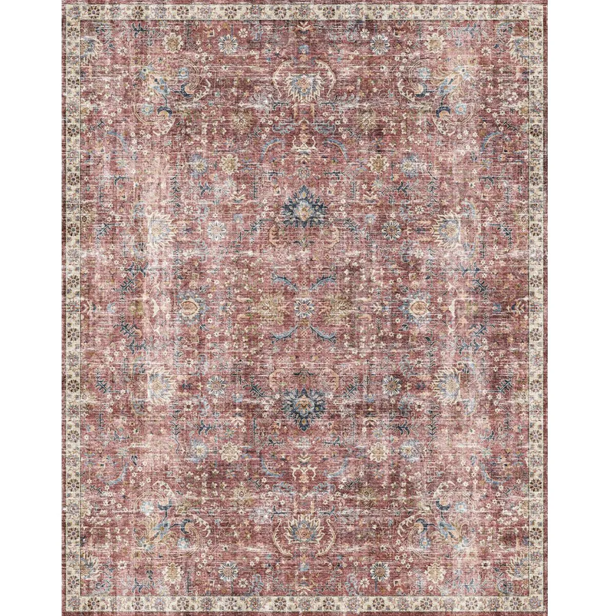 Jasper Rose Taupe Red Rug