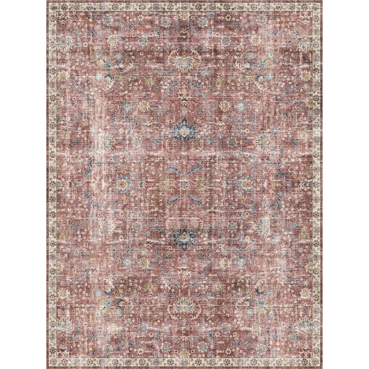 Jasper Rose Taupe Red Rug