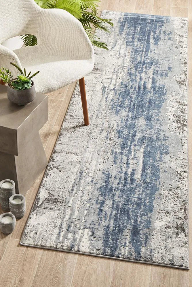 Kendra Roxana Distressed Timeless Rug Blue Grey White