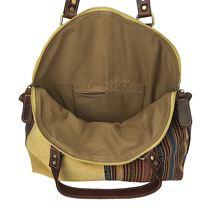 Kilim Bag - Travel Bag in Cotton Canvas - Lemongrass