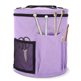 Knitting Bag Yarn Storage - Crochet Bag For Knitting & Crochet Supplies With 2