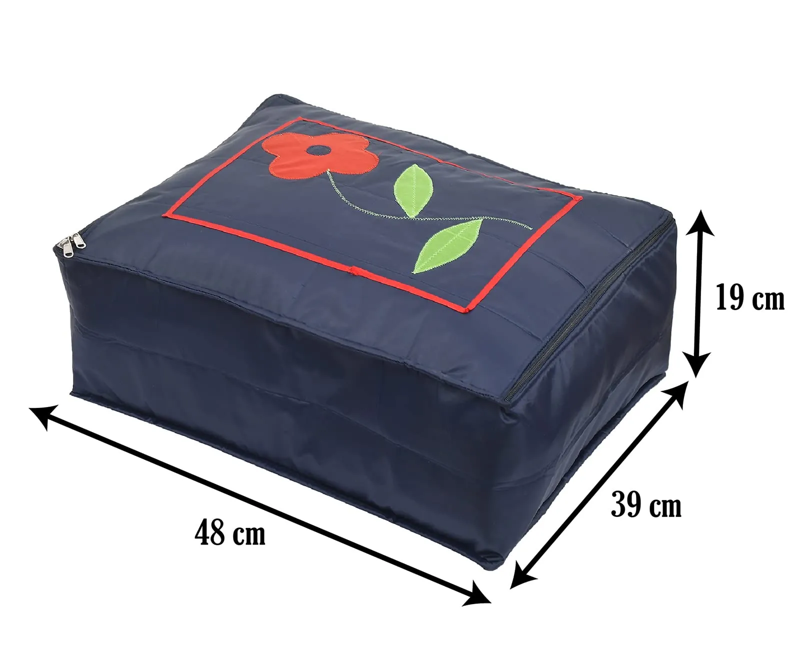 Kuber Industries Flower Print Polyster Wardrobe Organizer/Cover/Storage Bag For Store Saree, Lehenga, Suit, Dress, Clothes (Navy Blue), (49KM0436)