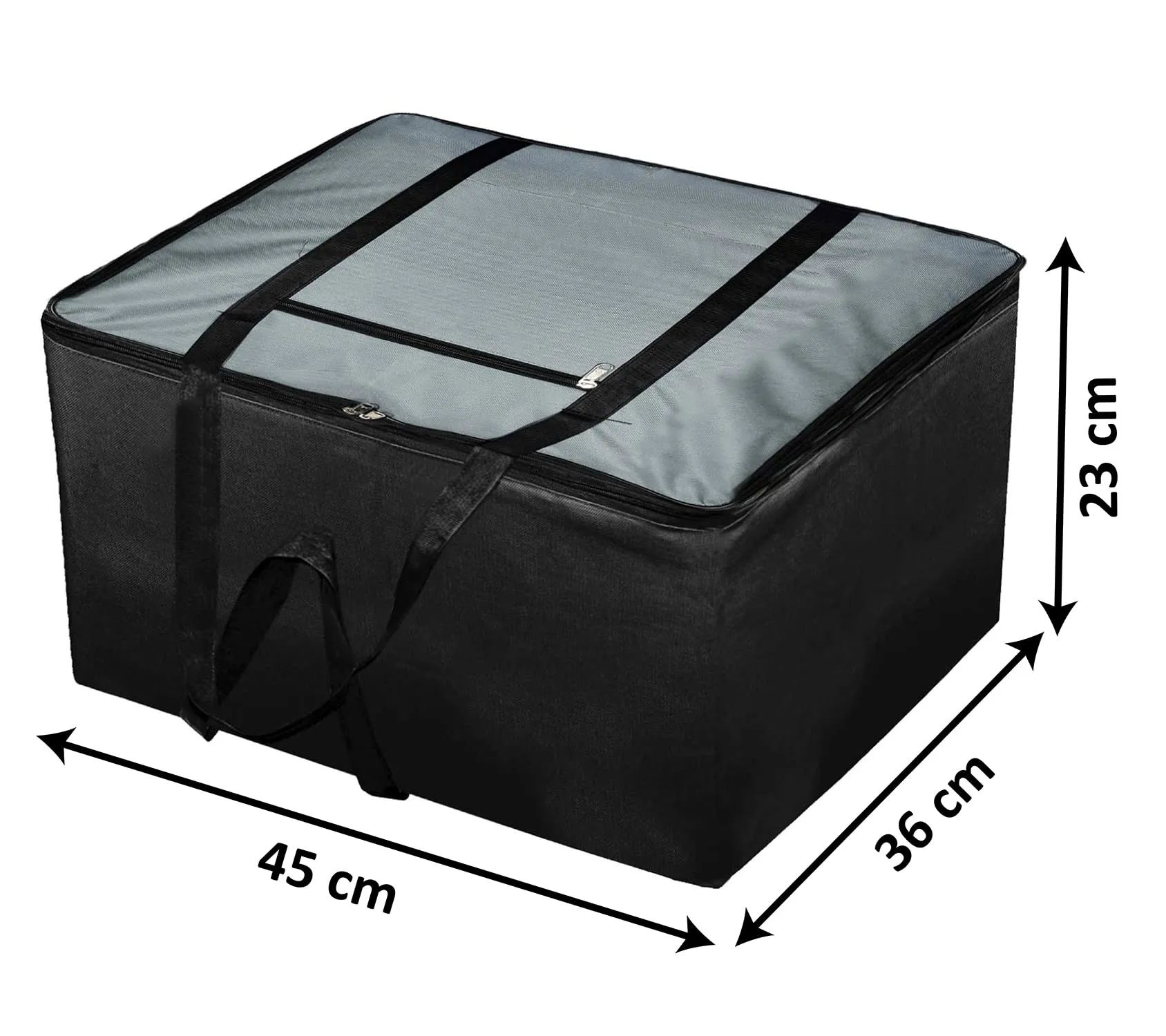 Kuber Industries Moisture Proof Wardrobe Organizer Storage Bag For Clothes With Zipper Closure and Handle- Pack of 2 (Grey & Black)-HS43KUBMART26663