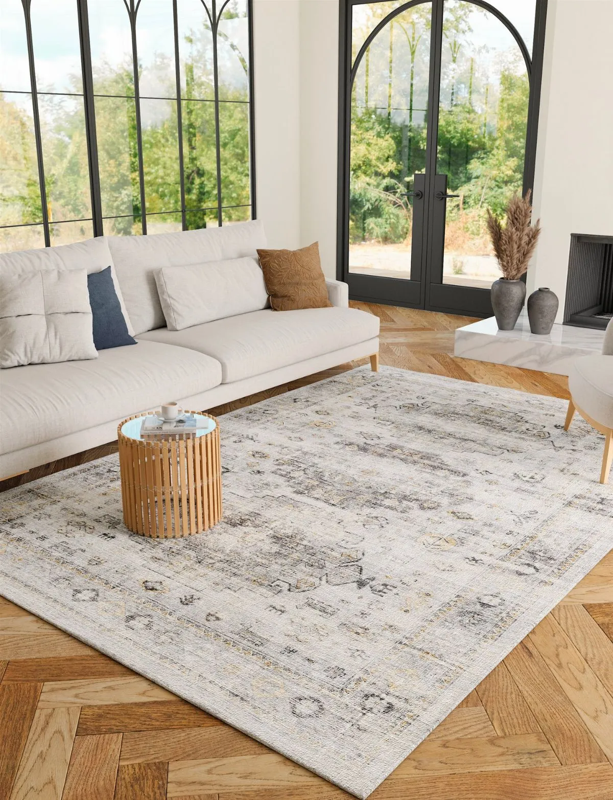 Kyra Silver Grey White Rug