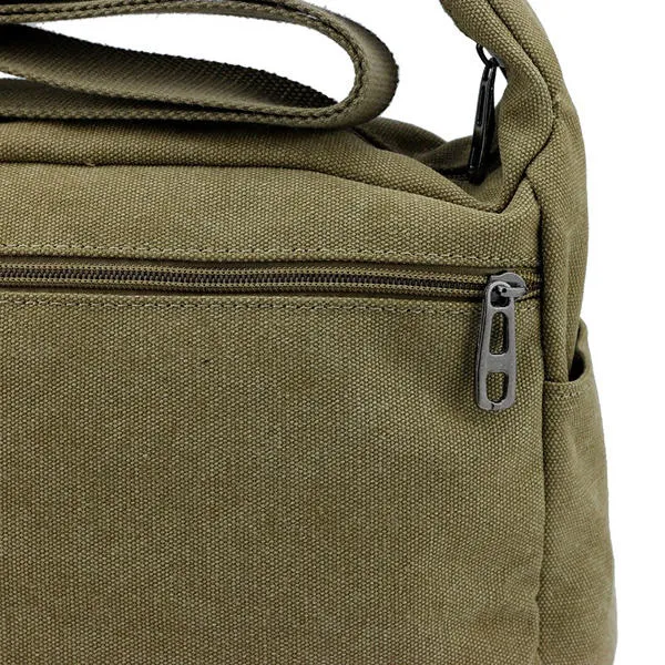 Large Capacity Men Casual Canvas Shoulder Messenger Bag Travel Crossbody