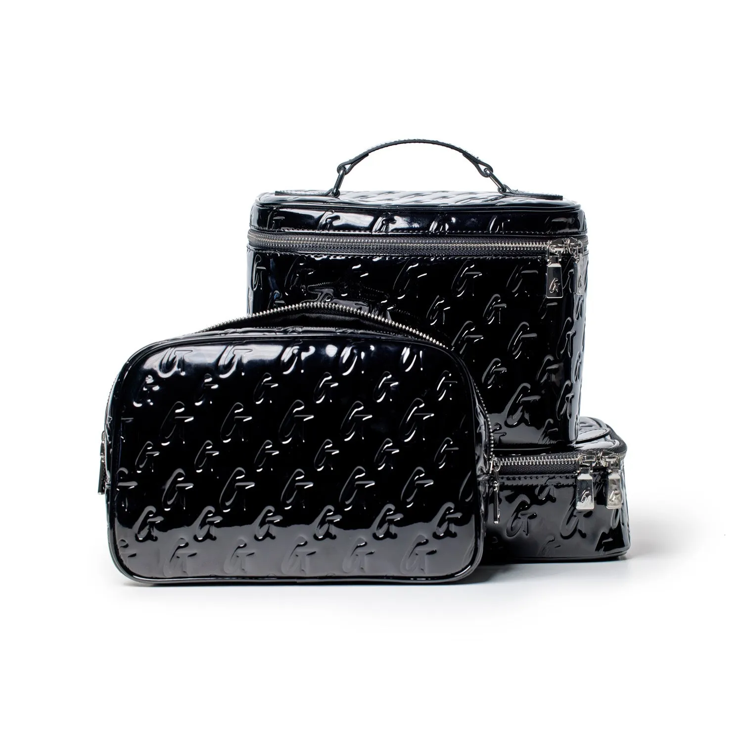 LARGE MONOGRAM TOILETRY BAG - MIRROR BLACK