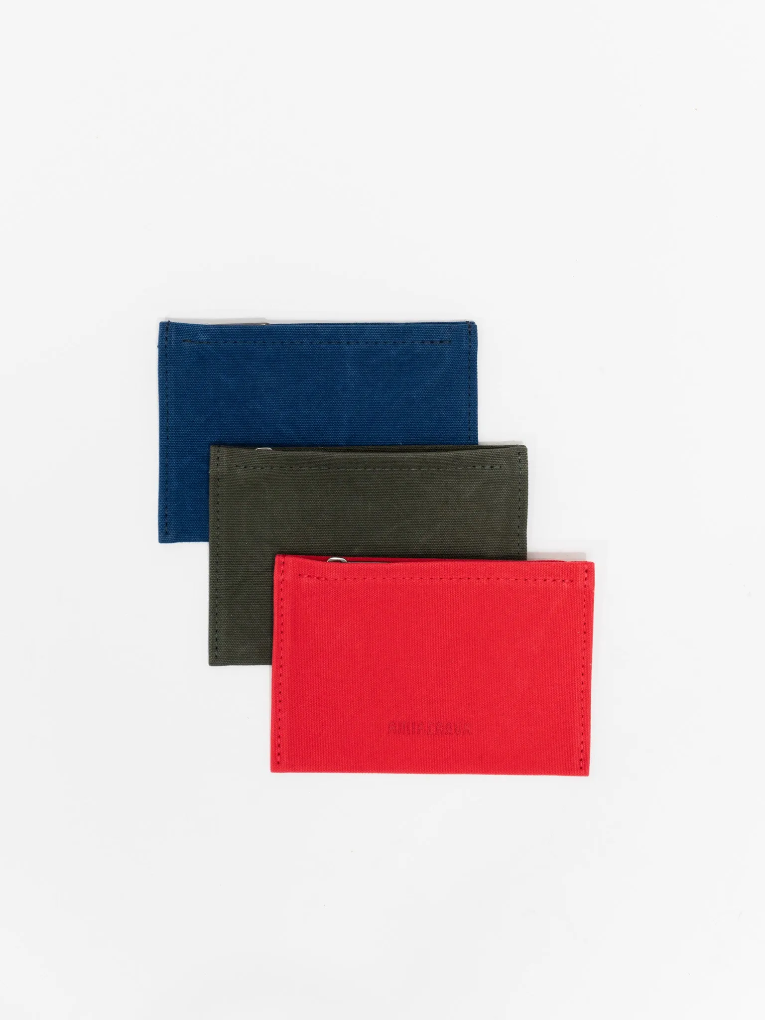 Large Washed Canvas Pouch - Blue, Olive, Red