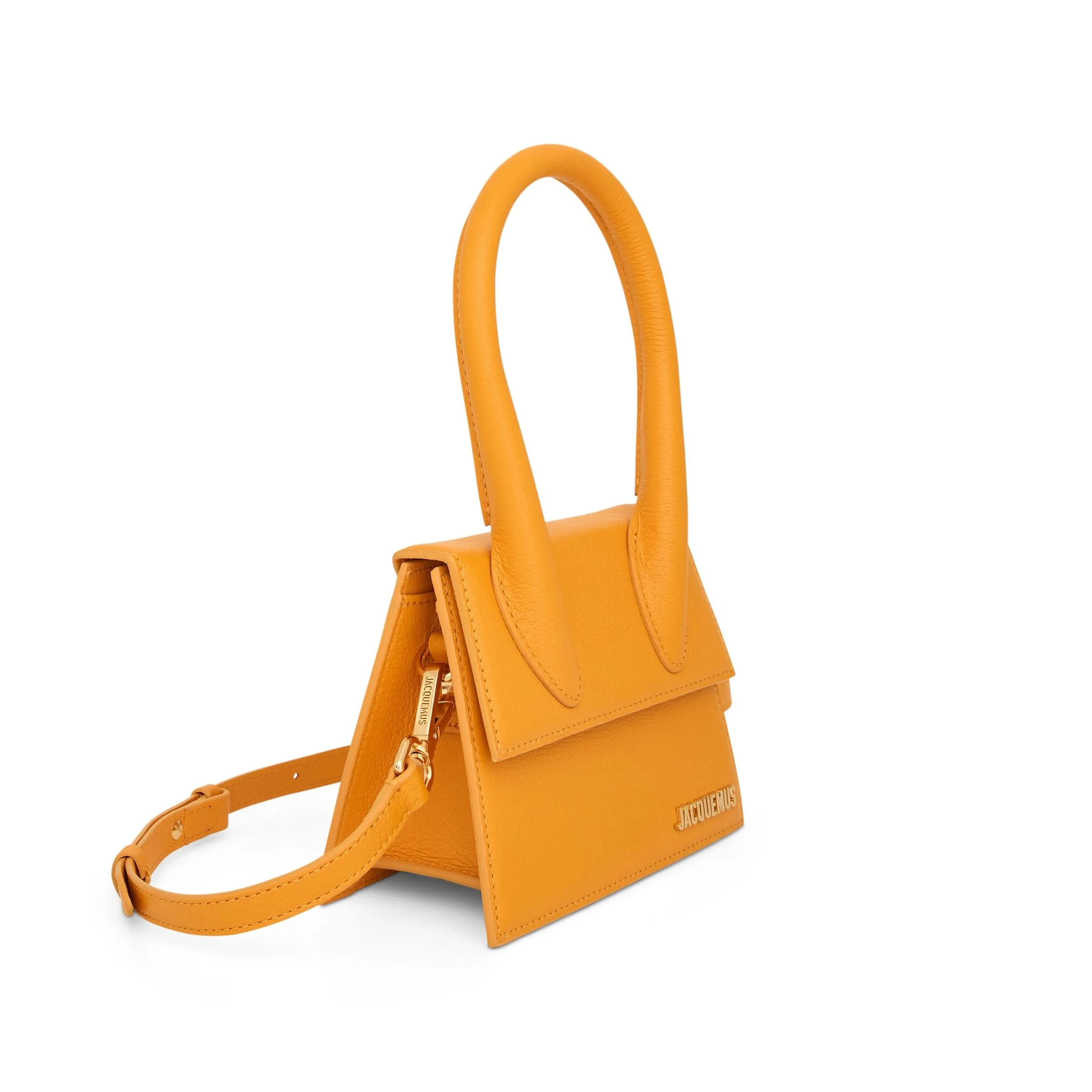 Le Chiquito Moyen Leather Bag in Dark Orange