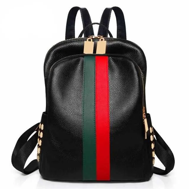 Leather Casual Two Tone Mini Backpack - School Travel Backpack