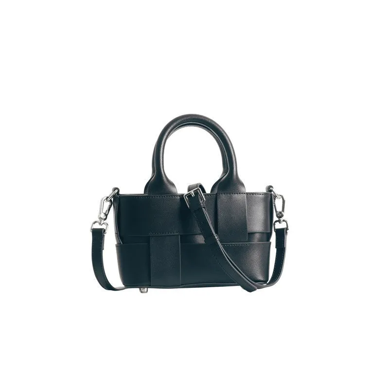 Leather Knot Top-Handle Tote Bag