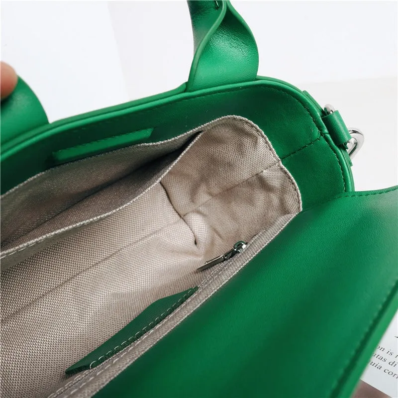 Leather Knot Top-Handle Tote Bag