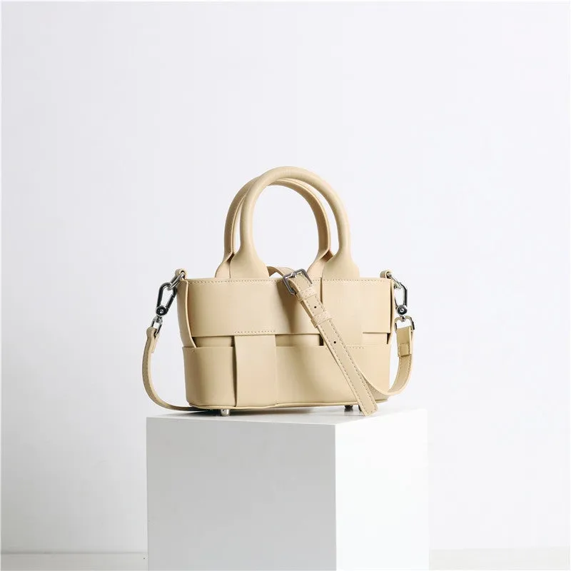 Leather Knot Top-Handle Tote Bag