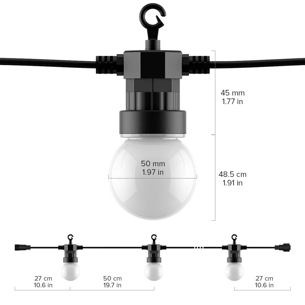 LED String Lights Bulbs WS2811 IC Addressable Dreamcolor for Garden Backyard Party IP65 Waterproof 12V