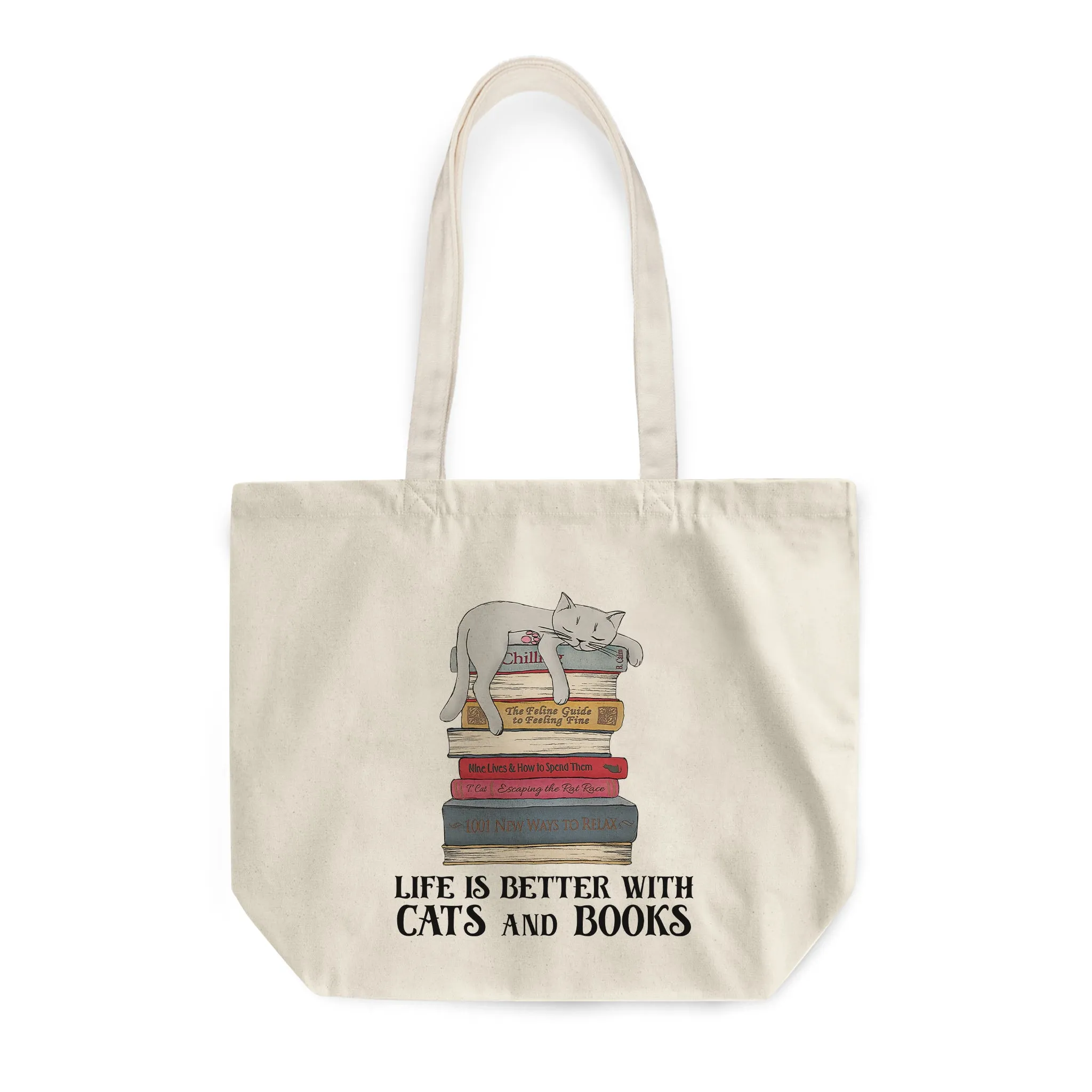 Life Is Better With Cats And Books Book Lovers Gift TBW71