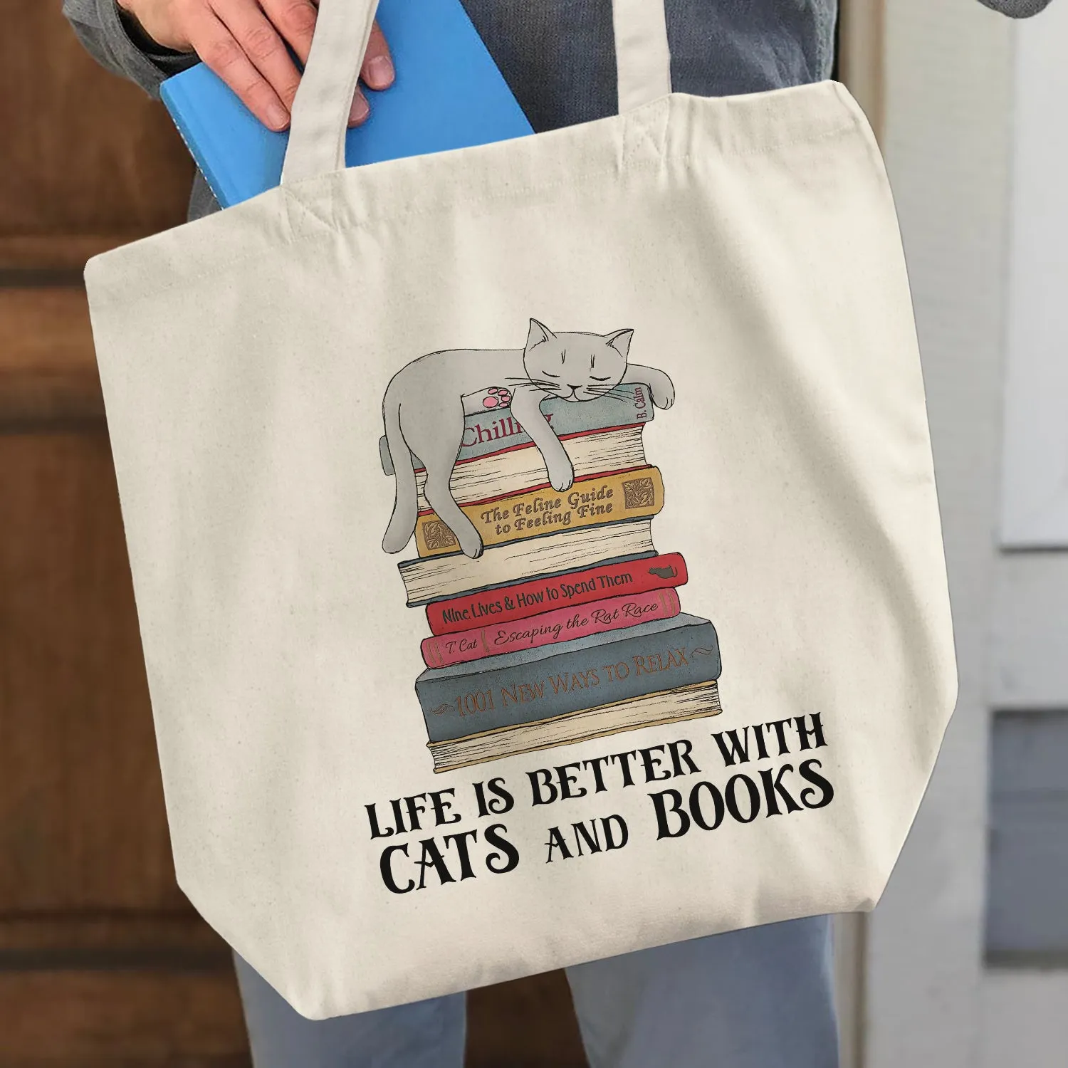 Life Is Better With Cats And Books Book Lovers Gift TBW71