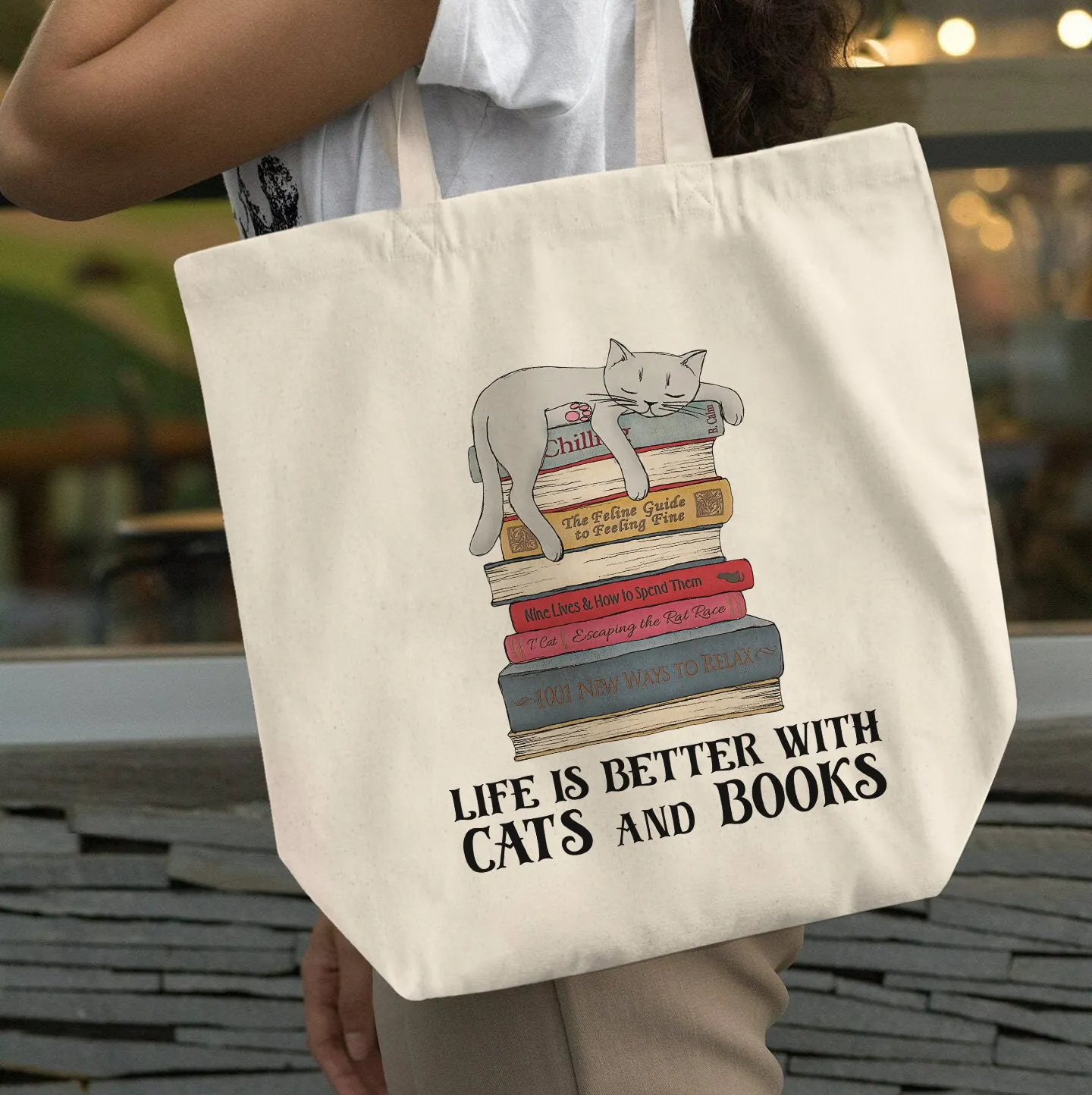 Life Is Better With Cats And Books Book Lovers Gift TBW71