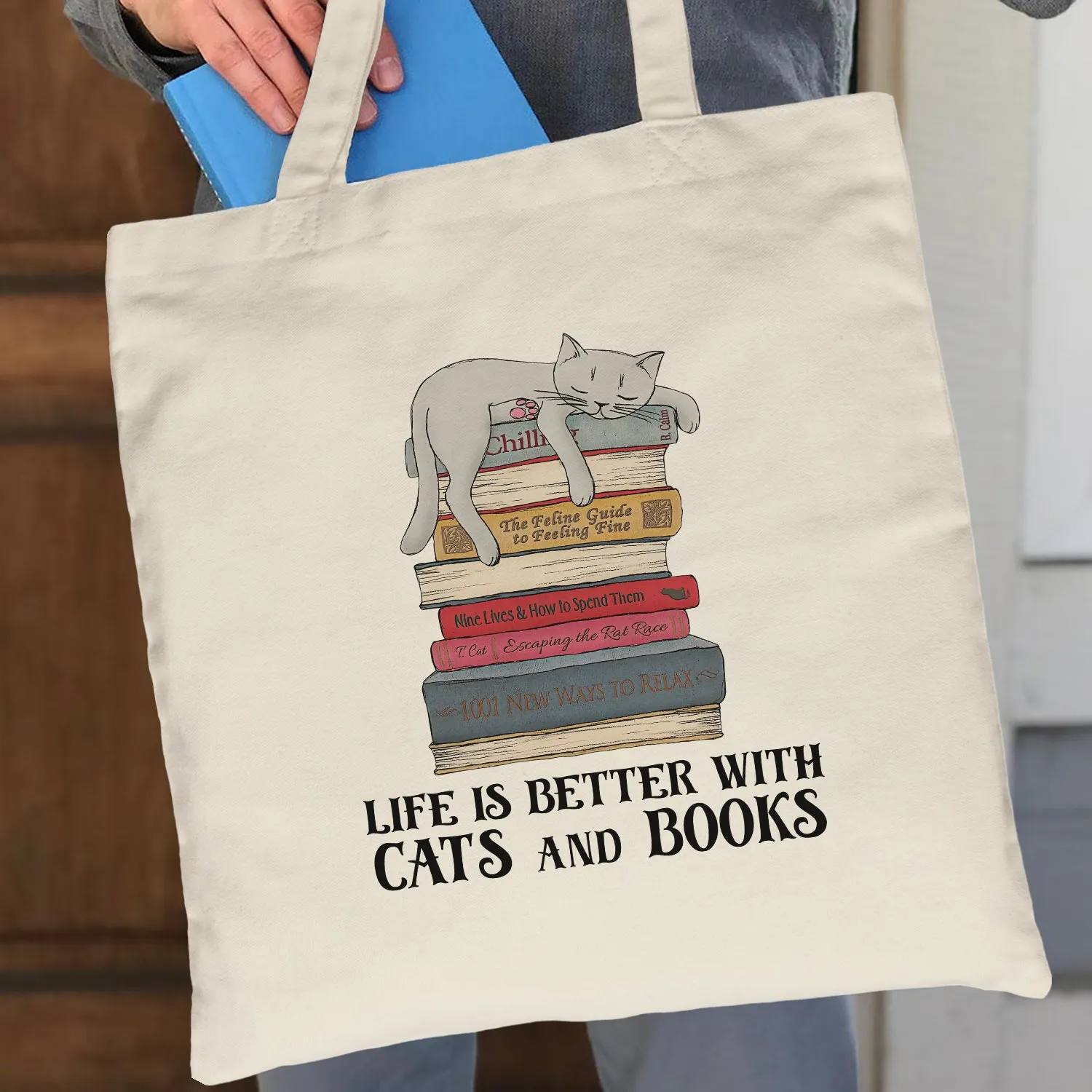 Life Is Better With Cats And Books Book Lovers Gift TBW71