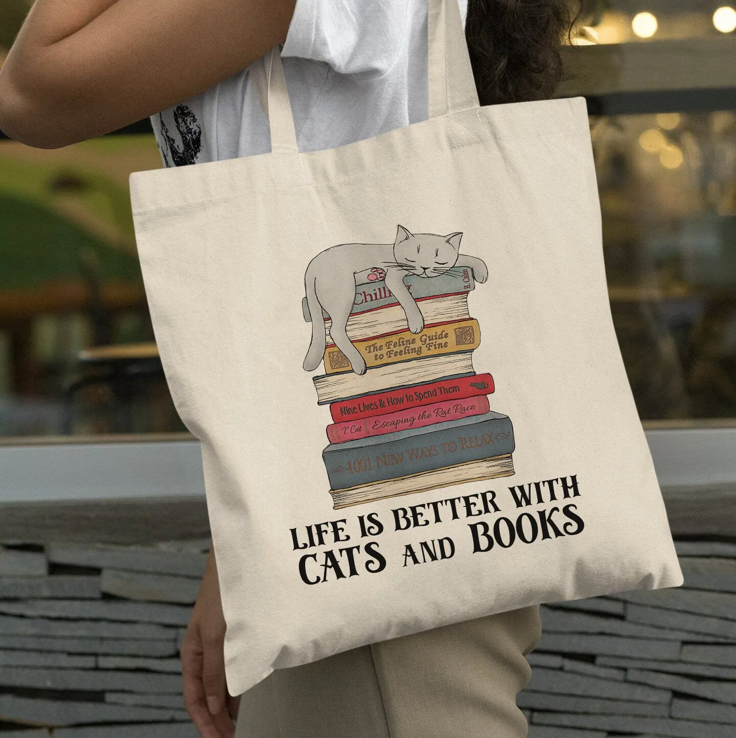 Life Is Better With Cats And Books Book Lovers Gift TBW71