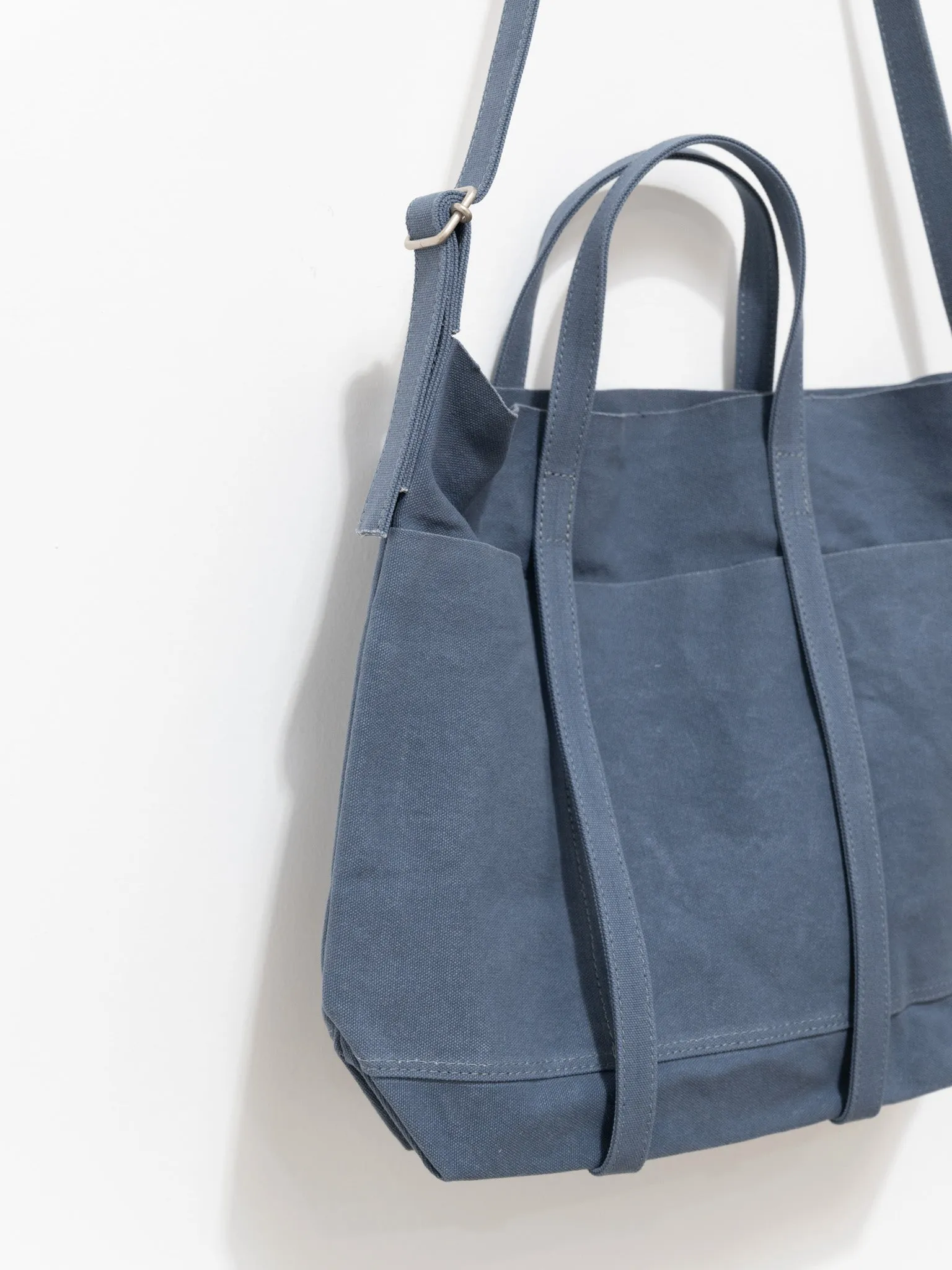 Light Canvas 2-Way Tote Medium - Blue Gray