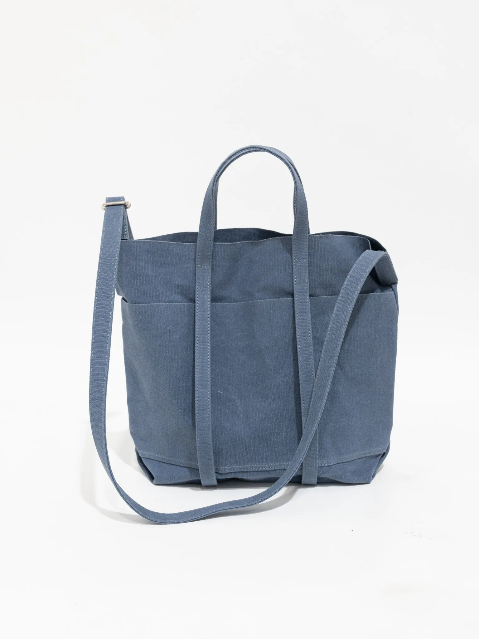 Light Canvas 2-Way Tote Medium - Blue Gray