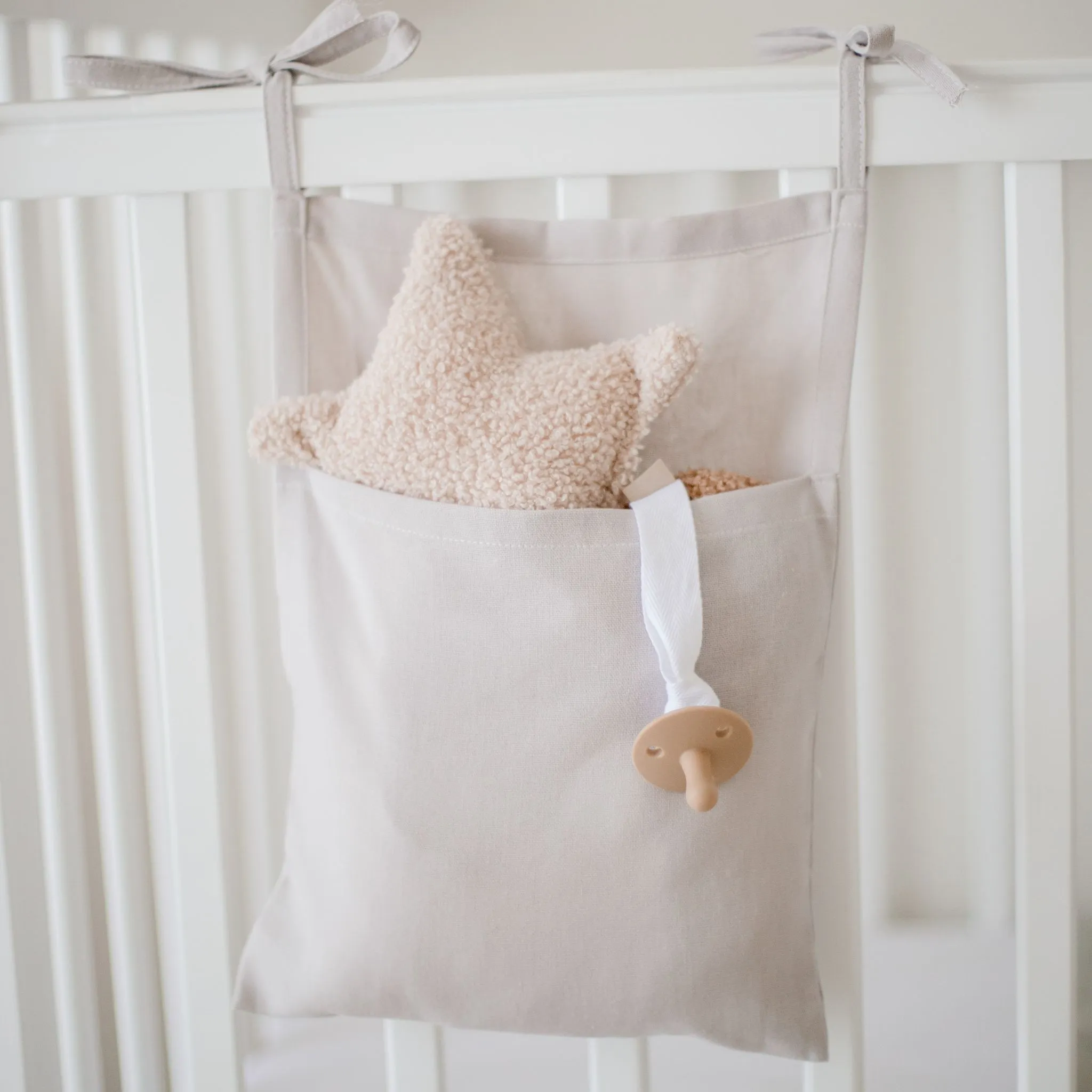 Linen Cot Organizers | Light Grey