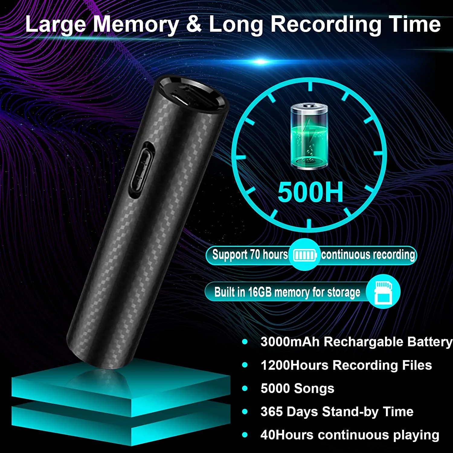 Lipstick Power Bank Voice Recorder