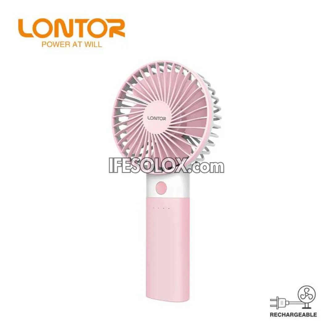 LONTOR 4" Rechargeable Portable Hand Fan with 4-Blades (CTL-MF008-4) - Brand New