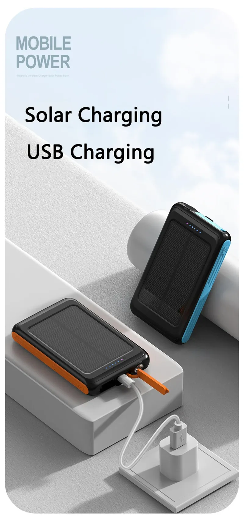 Magsafe Solar Wireless Charging Power Bank - 5000mah