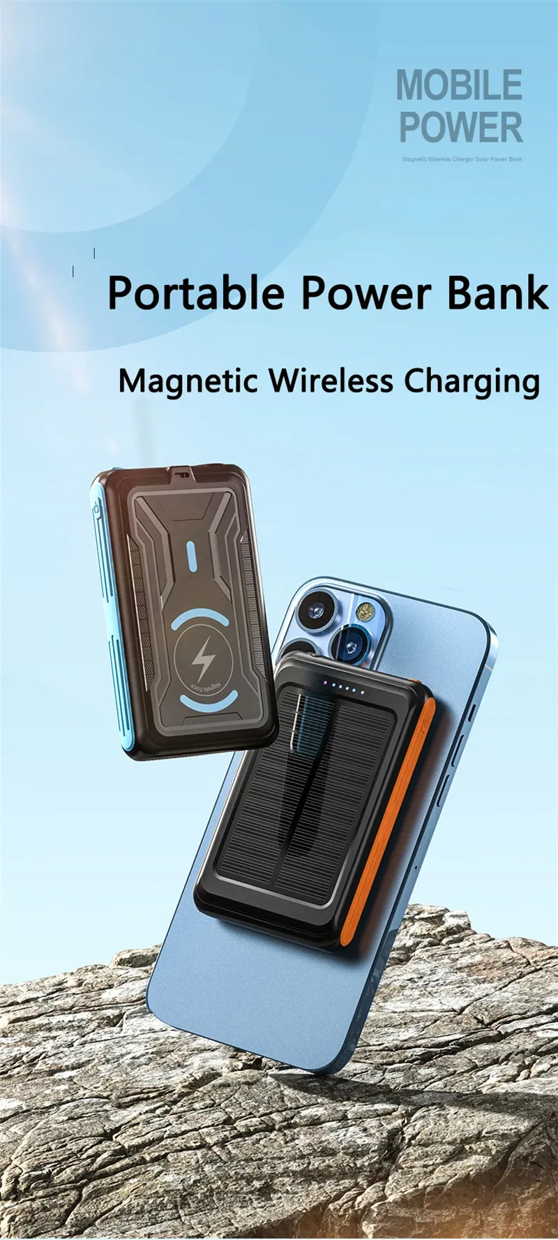 Magsafe Solar Wireless Charging Power Bank - 5000mah