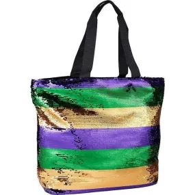 Mardi Gras Sequin Shoulder Tote Bag