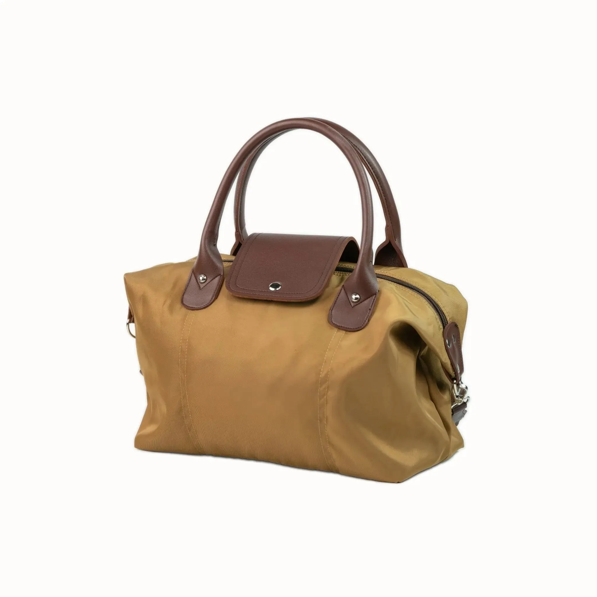 MARTHA Nylon Canvas Tote Bag in Coffee Brown