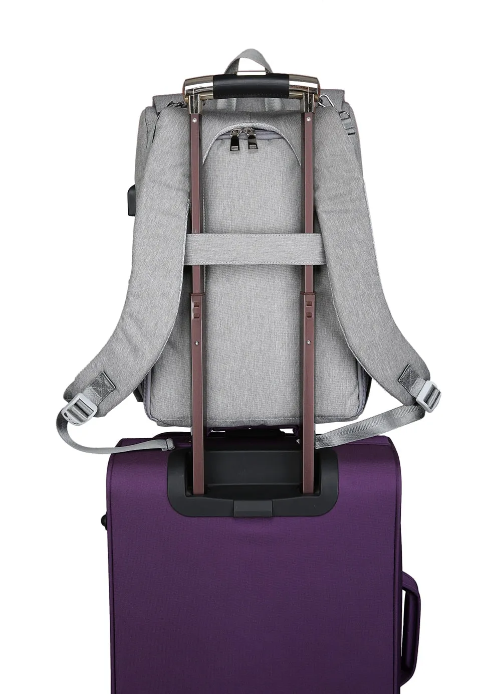 Maternity - Baby Diaper Organizer Backpack with Diaper Mat and USB Charging Port