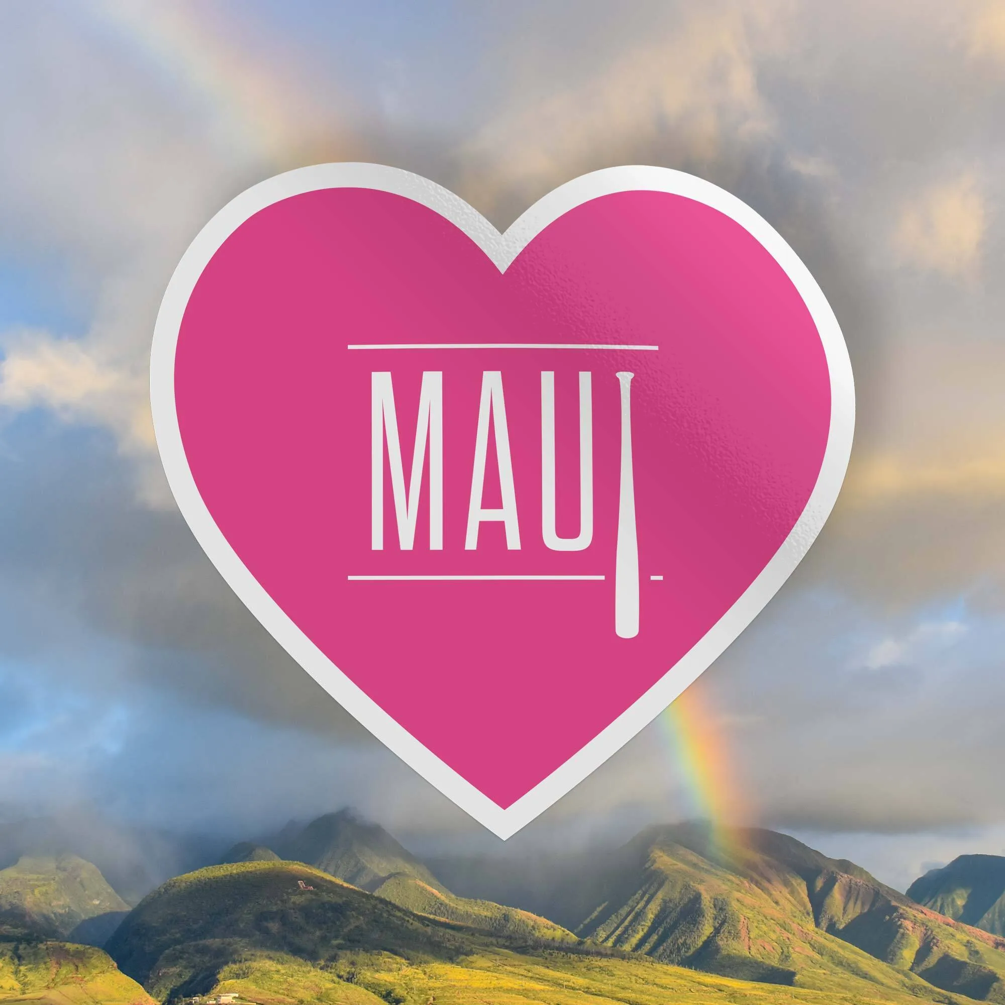 Maui Heart Sticker