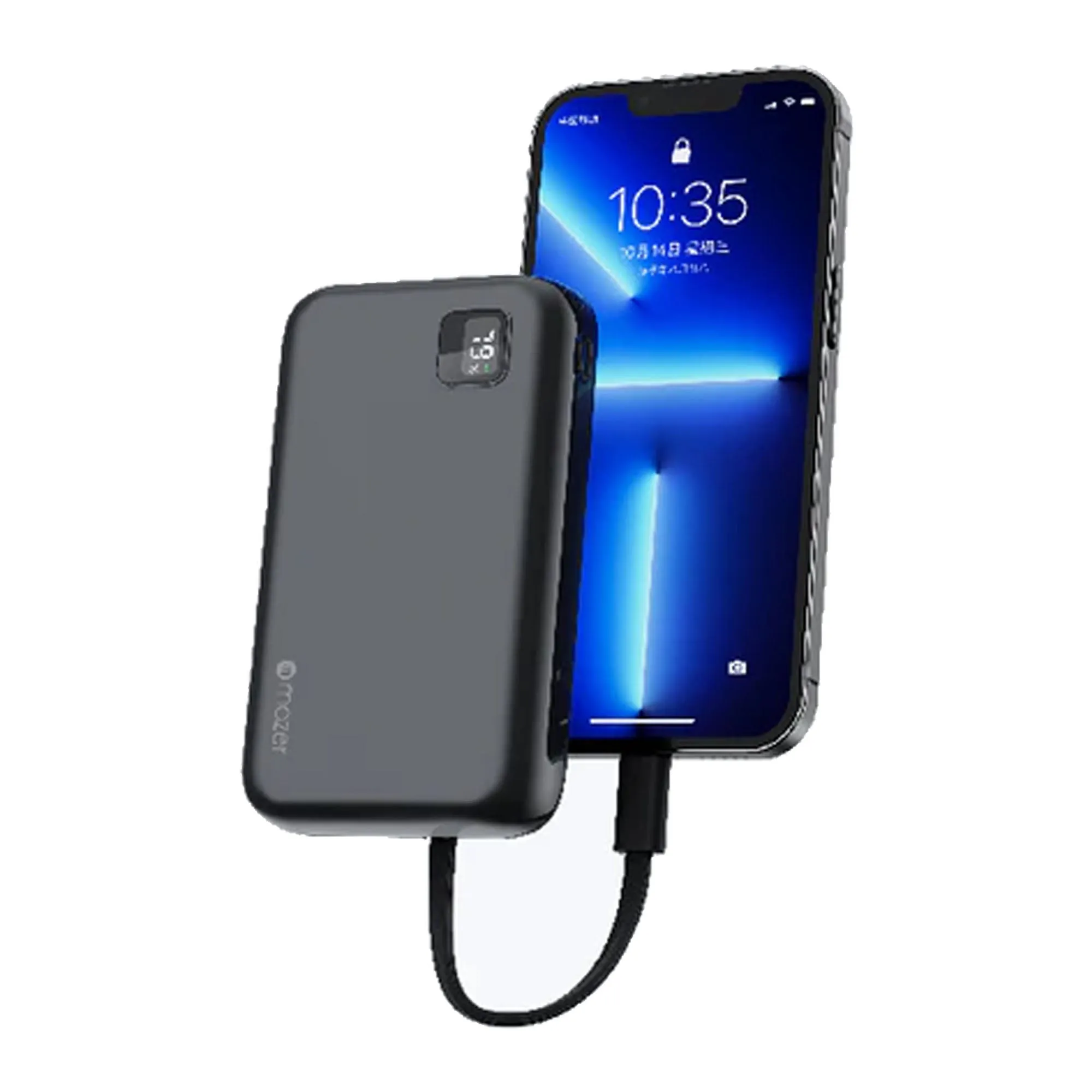 Mazer PowerCharge Link 10,000mAh PD20W (Built-in Lightning & USB C Cables) Power Bank