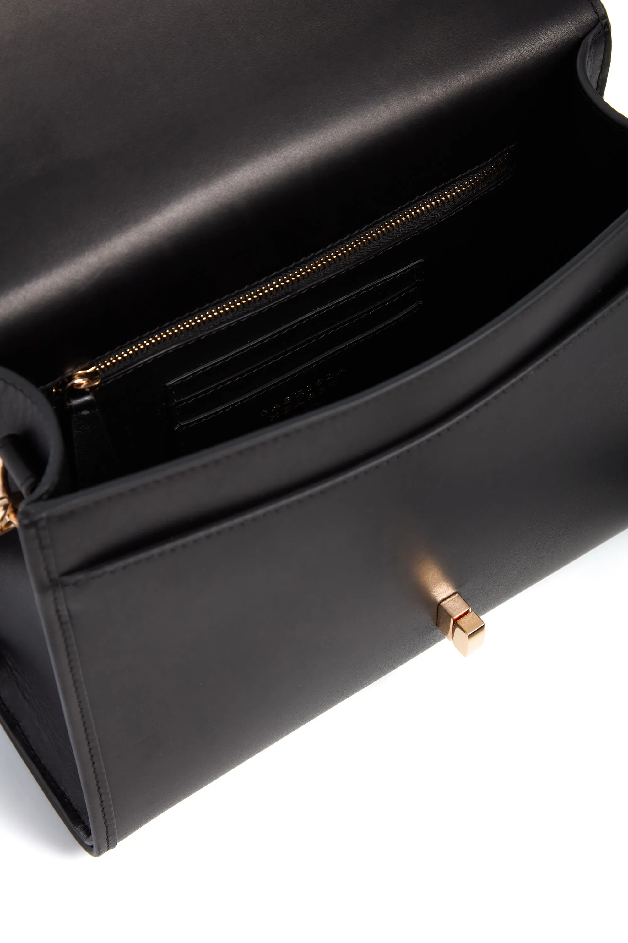 Medium Leonora Flap Bag in Black Leather