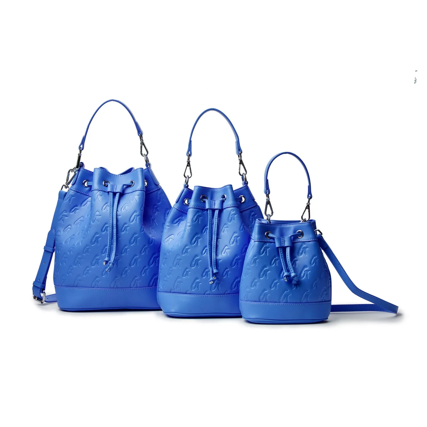 MEDIUM MONOGRAM BUCKET BAG - BLUE