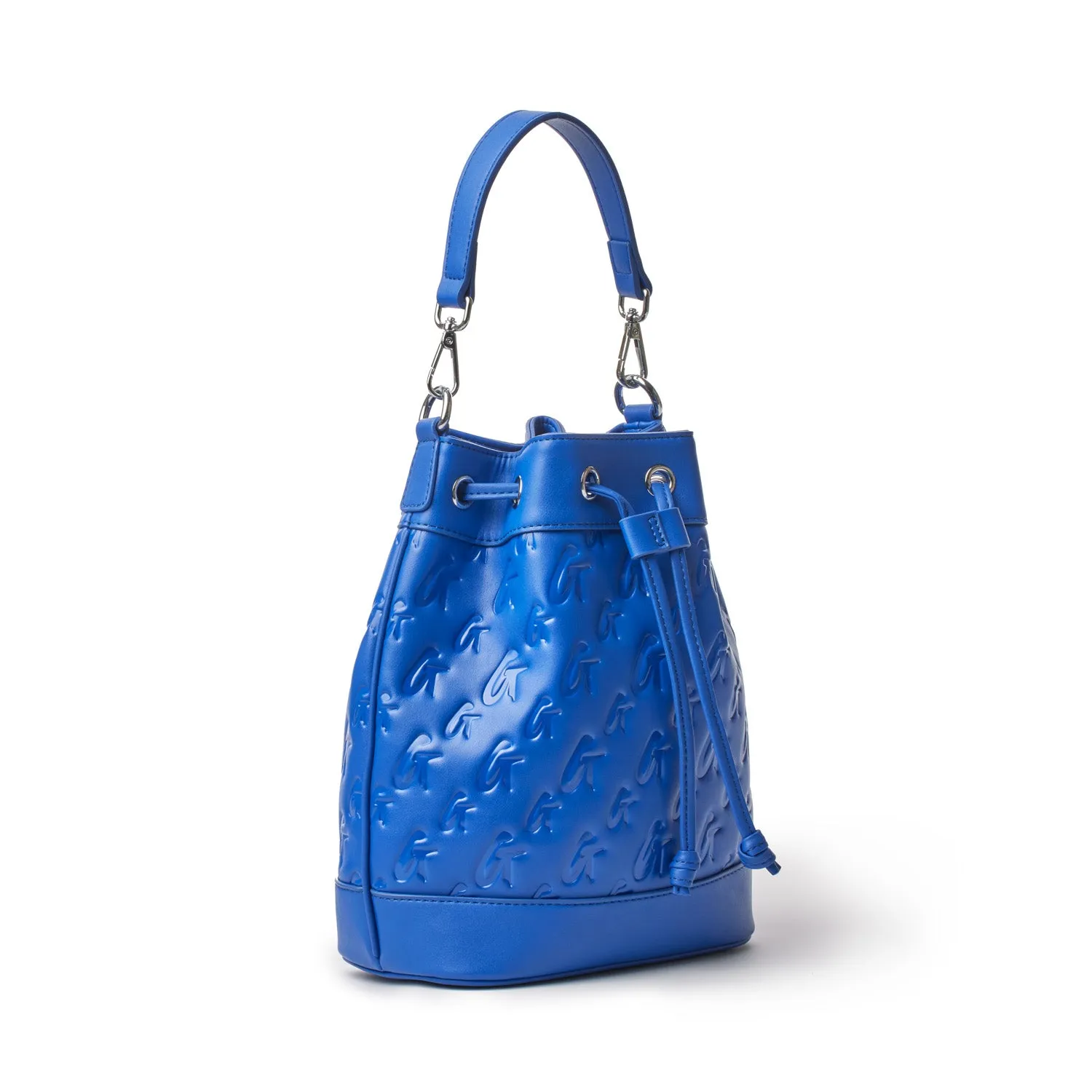 MEDIUM MONOGRAM BUCKET BAG - BLUE