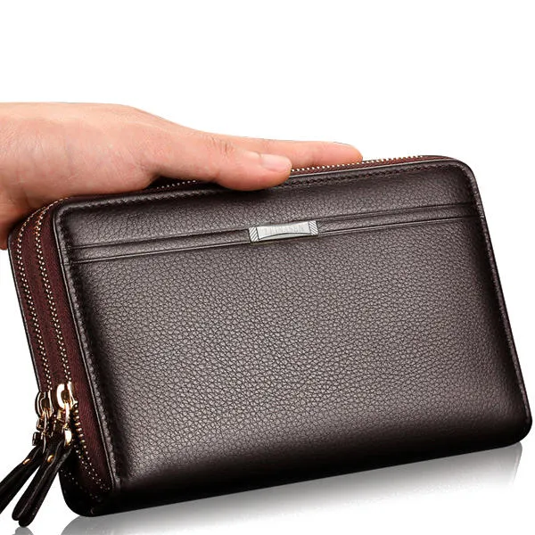 Men Clutch Wallet Waterproof Business Long Zipper Phone Holder