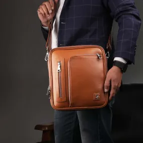 Men's Bag IX |   Leather Side Bag For Men | Colour - Tan