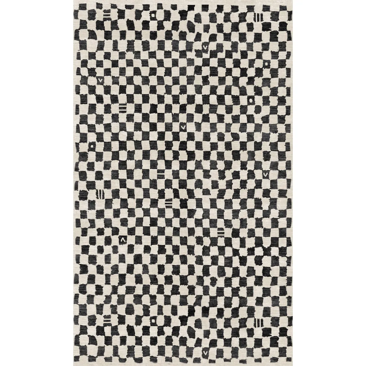 Metro Checkered Black & White Rug