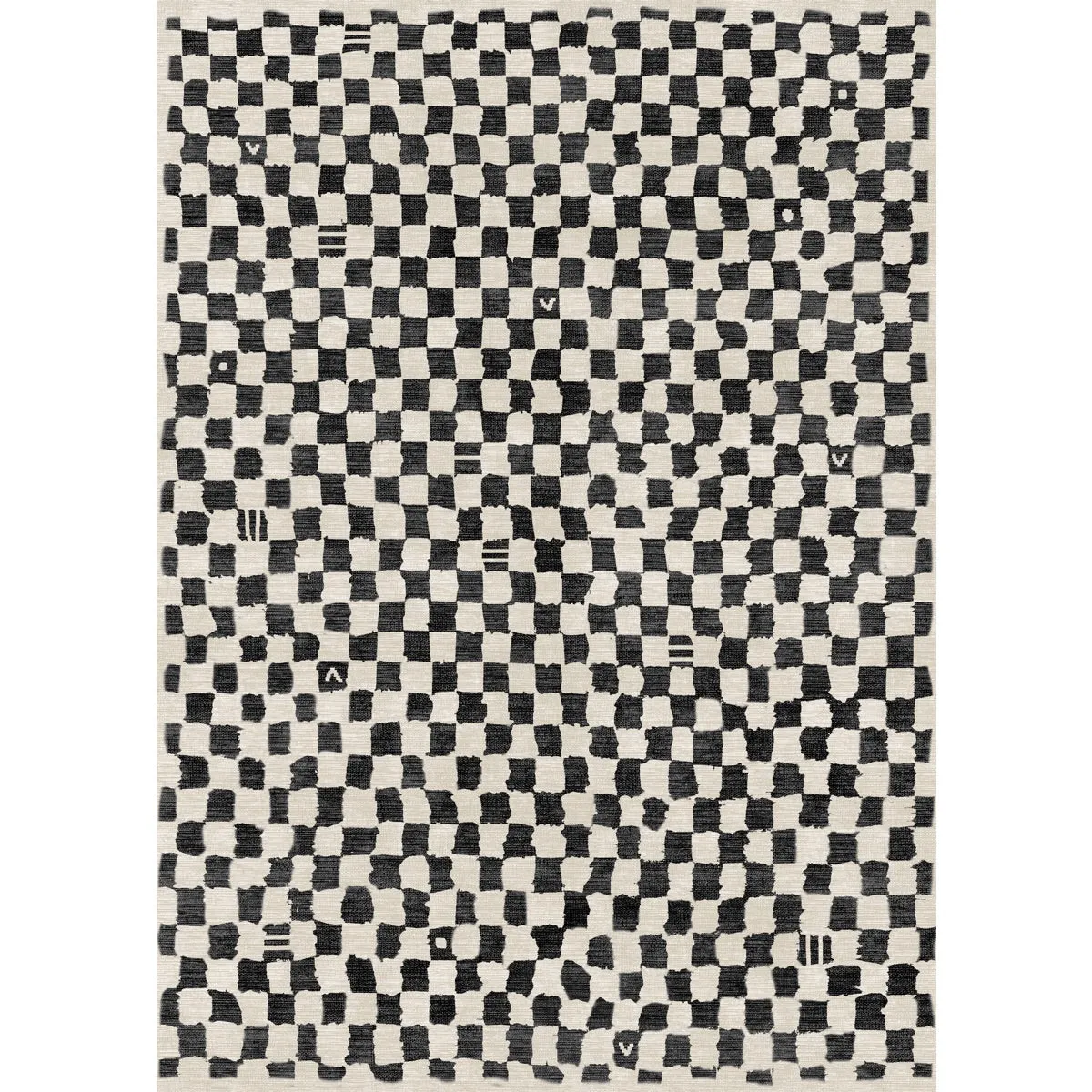 Metro Checkered Black & White Rug