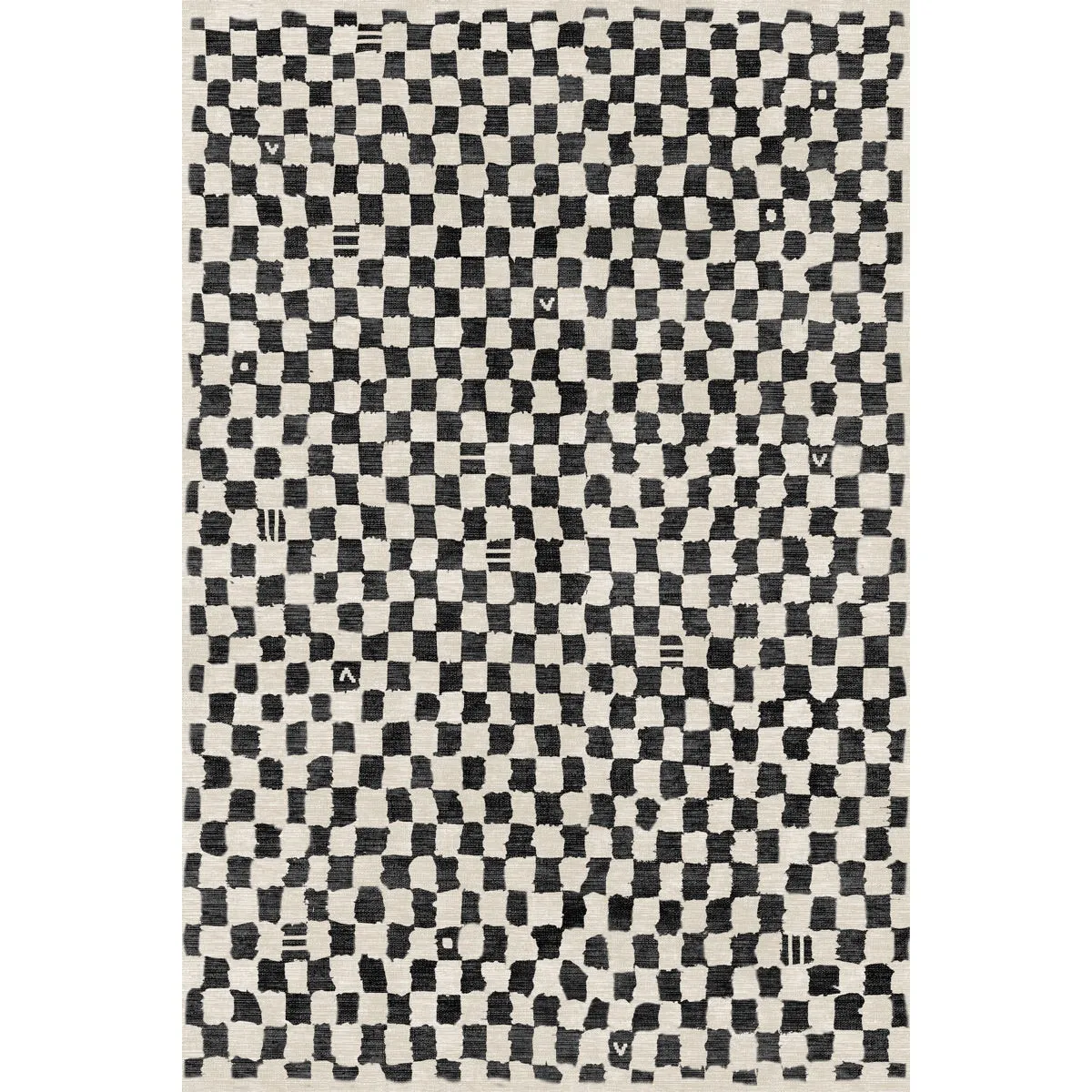 Metro Checkered Black & White Rug