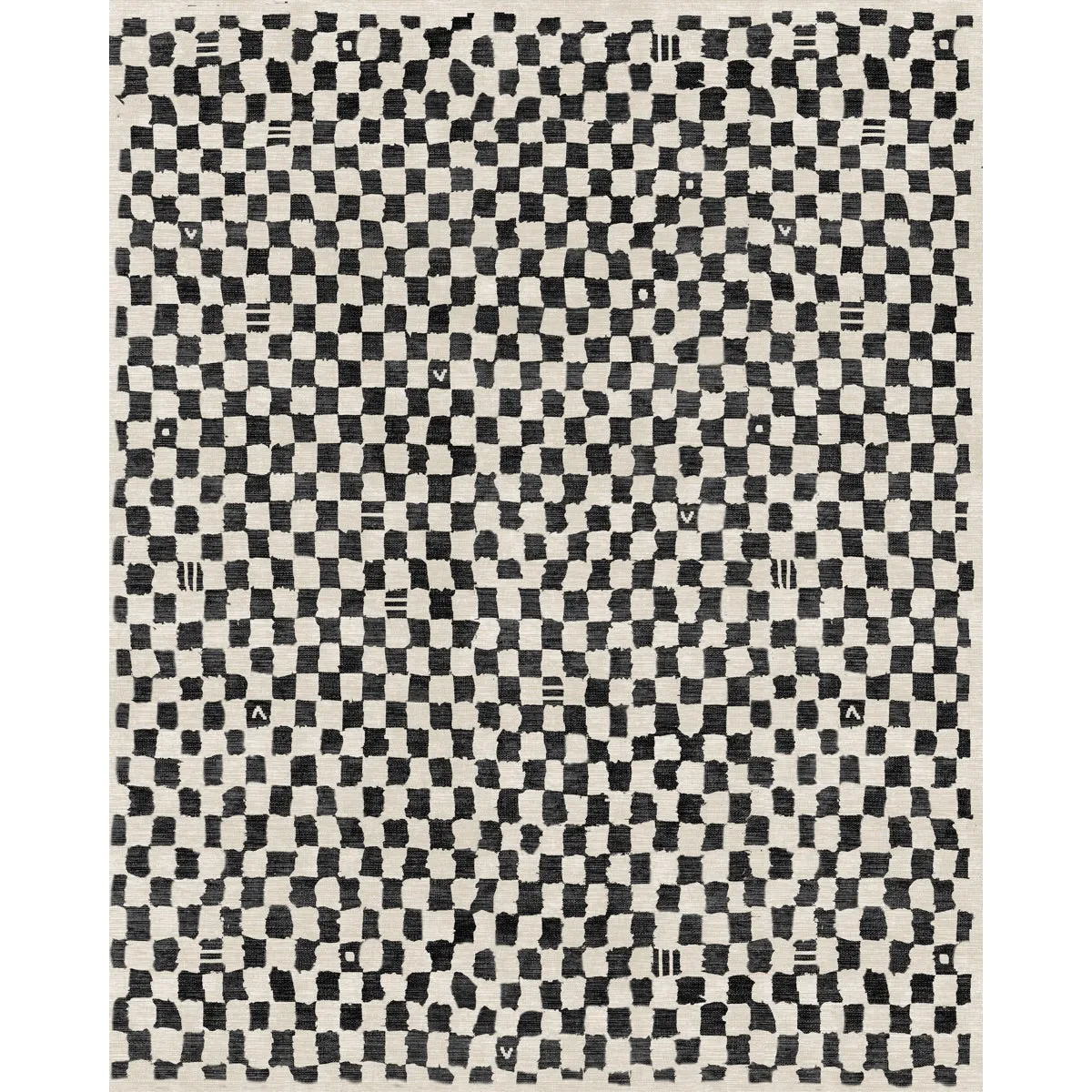 Metro Checkered Black & White Rug